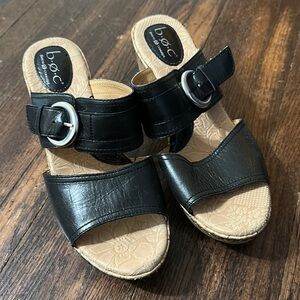 Born concept wedges classy casual shoes leather straps cute cream colored